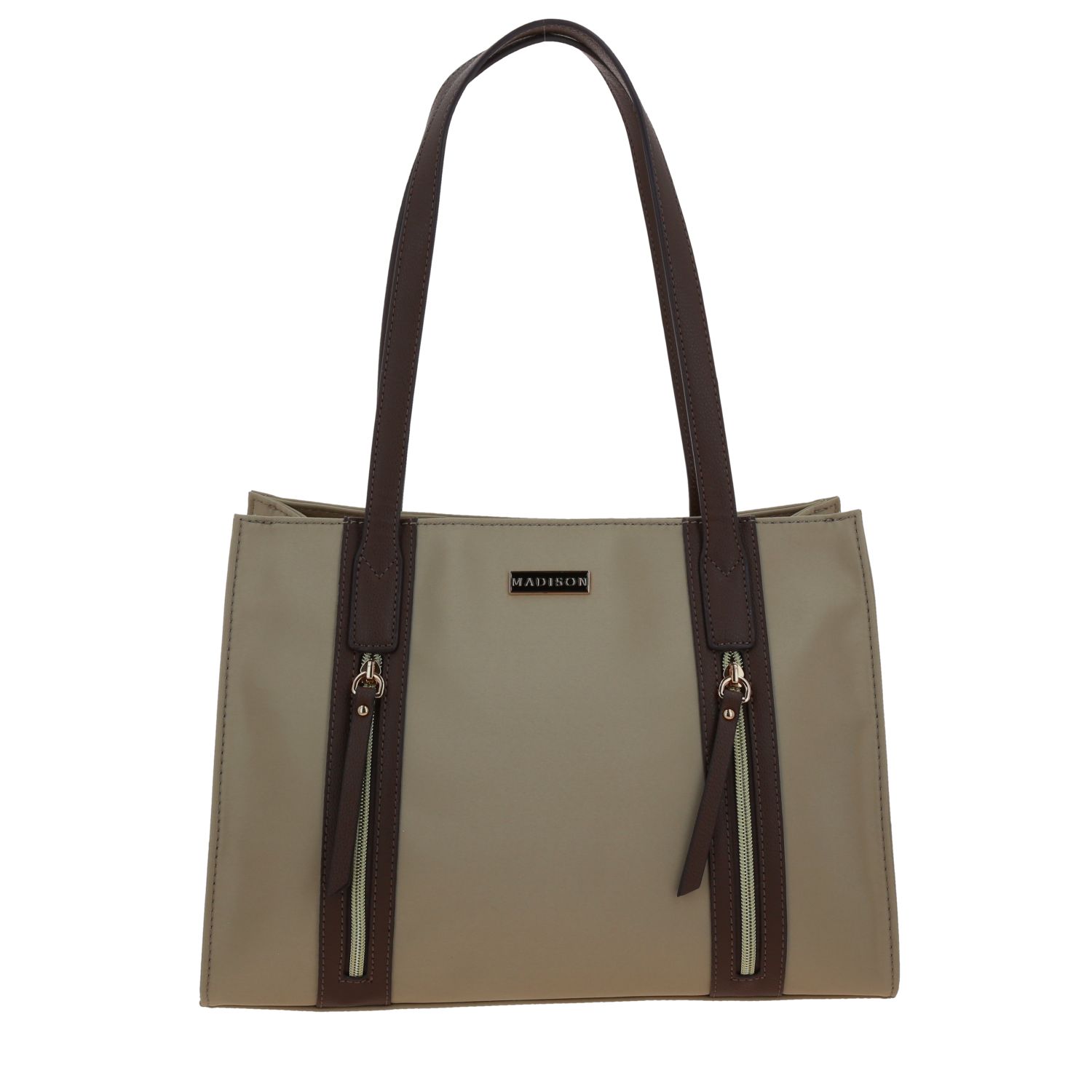 Bolsa grande para dama Madison by Chenson color camel con compartimentos útiles