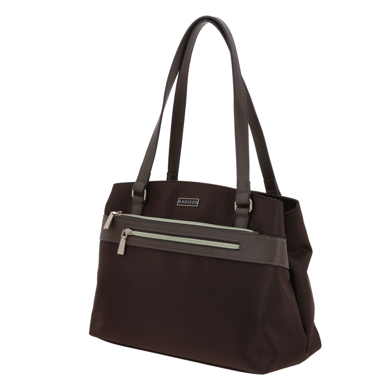 Bolsa grande para dama Madison by Chenson en café satinado – Elegancia y funcionalidad 2