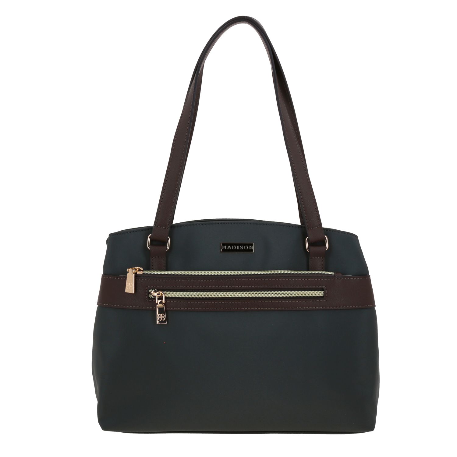 Bolsa grande para dama Madison by Chenson gris con bolsillo frontal