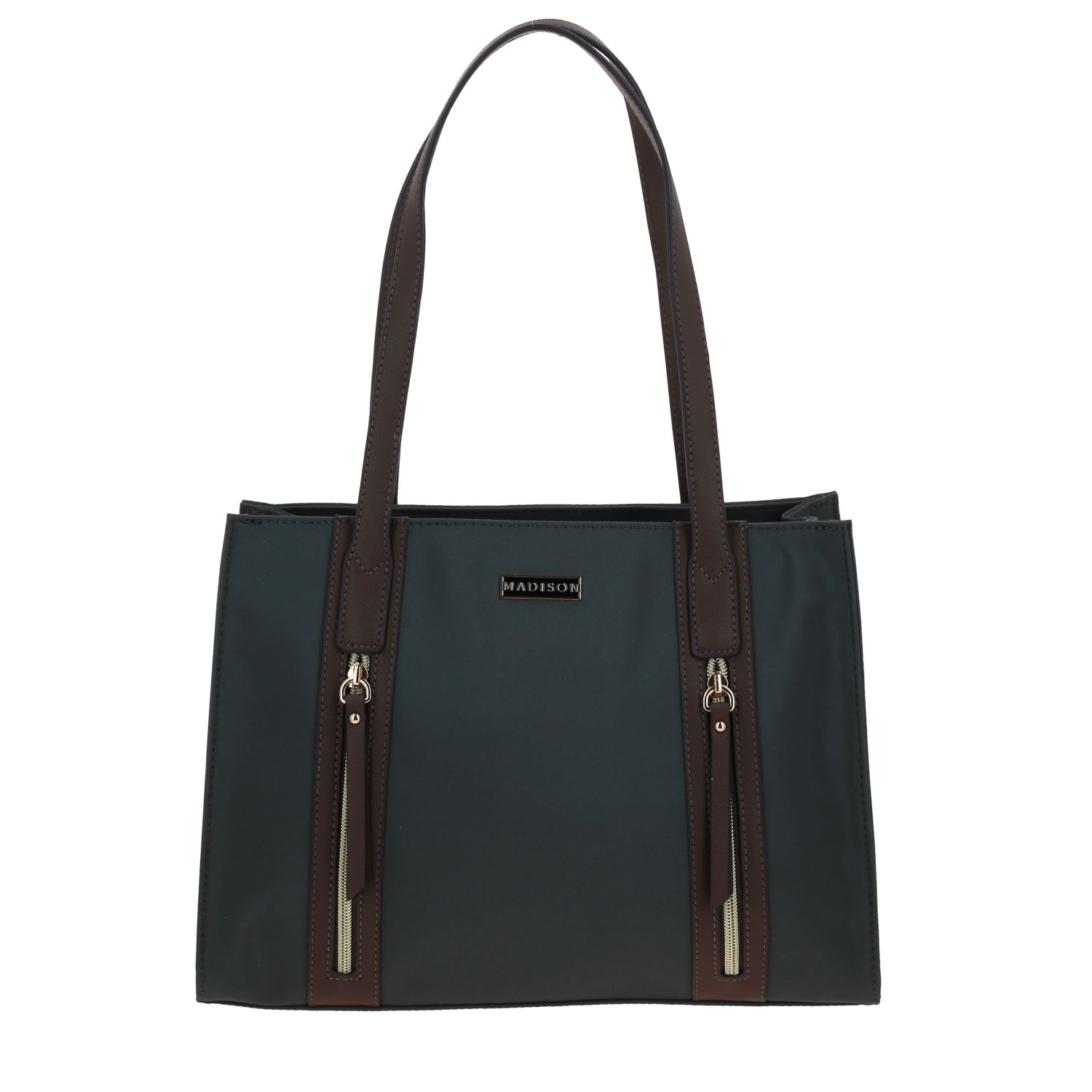 Bolsa grande para dama Madison by Chenson gris con doble bolsillo frontal