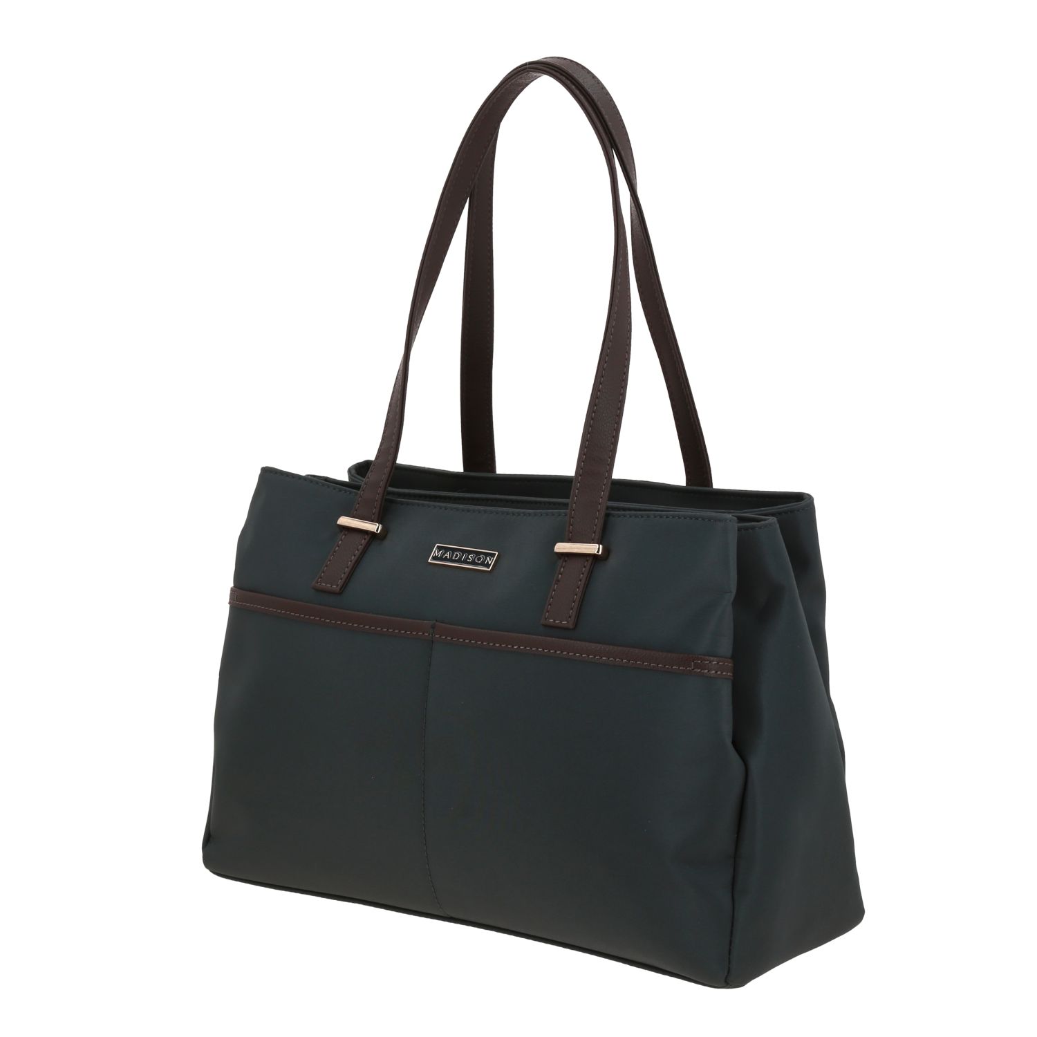 Bolsa grande para dama Madison by Chenson gris con múltiples compartimentos 2