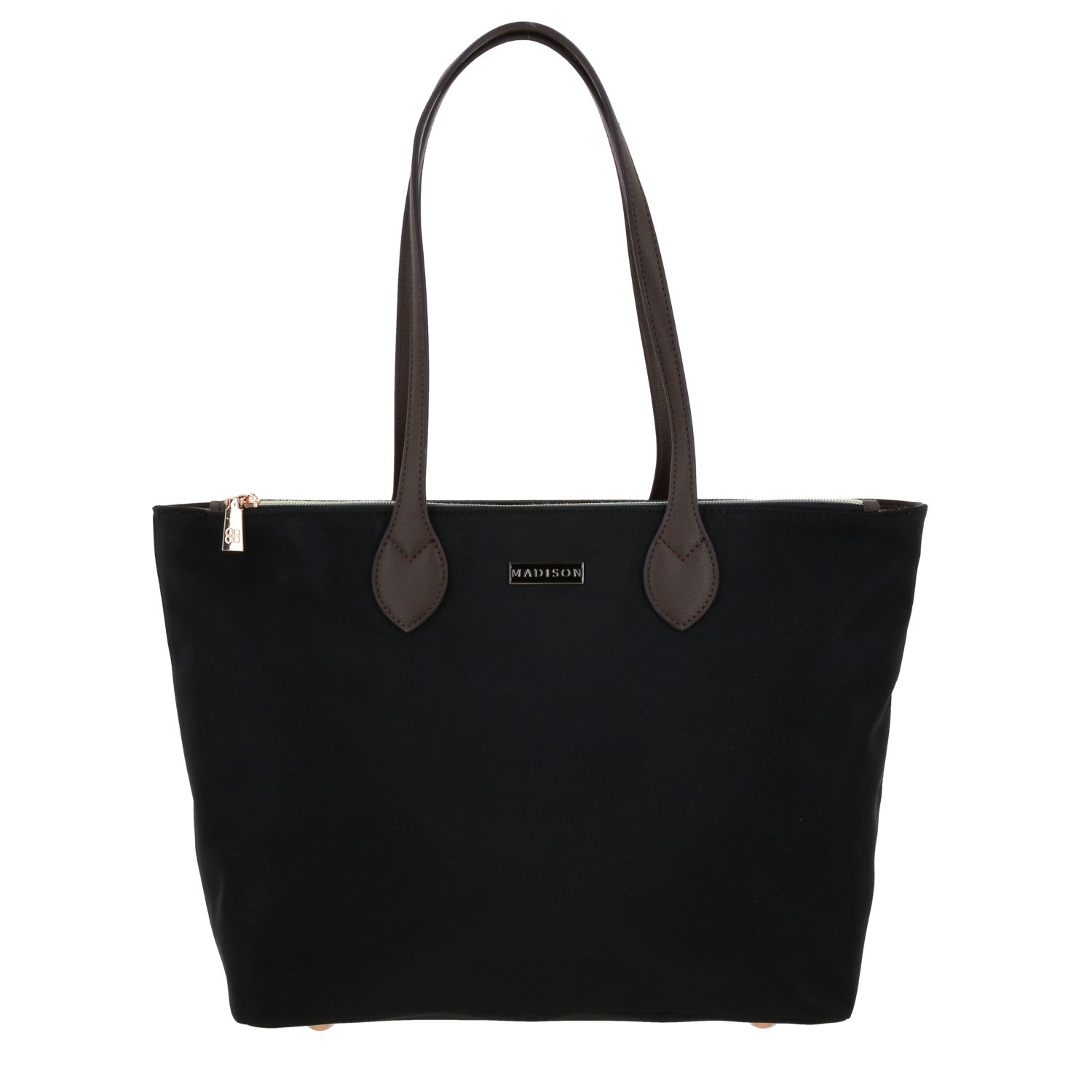 Bolsa grande para dama Madison by Chenson negra con bolsillo trasero