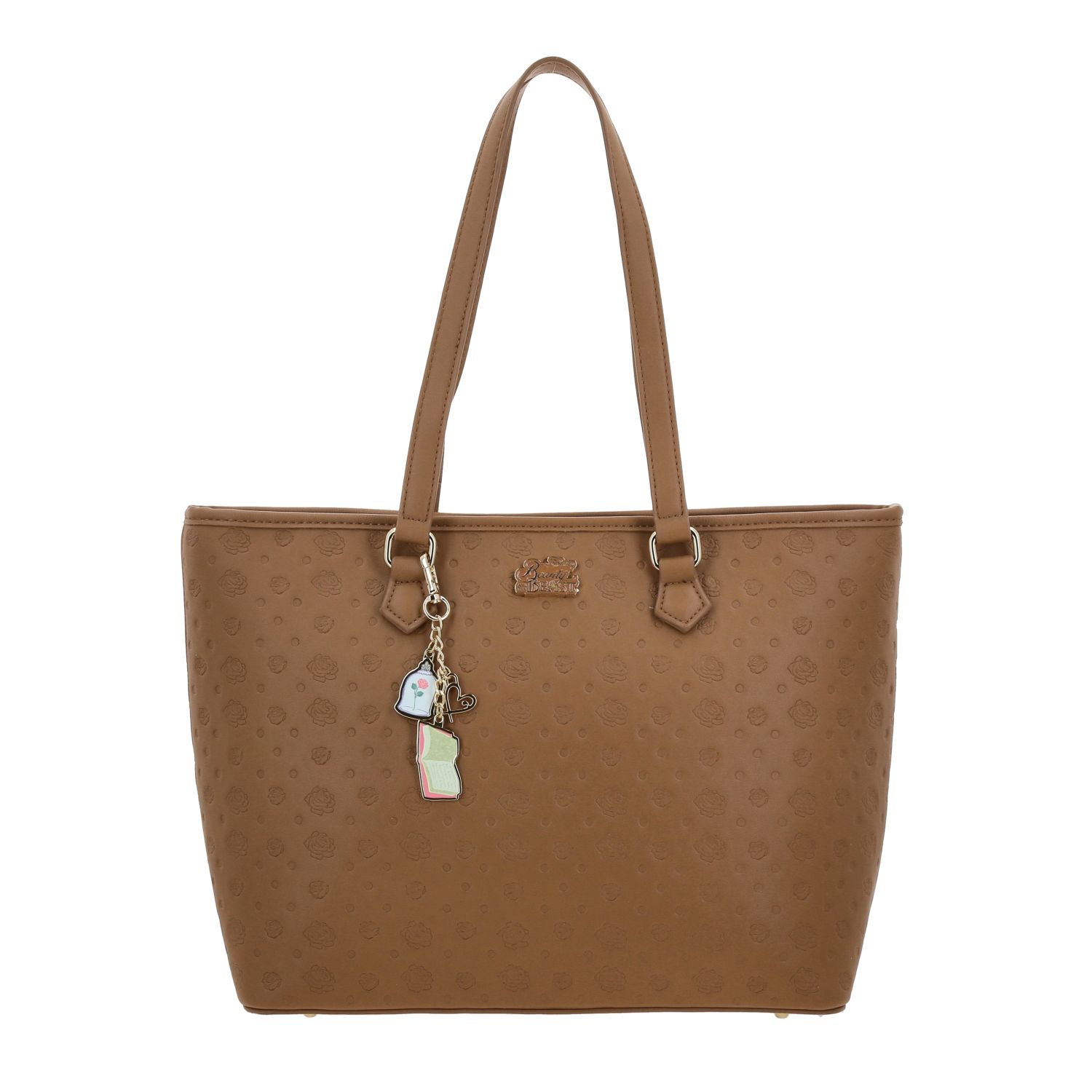 Bolsa grande para dama Princesas by Chenson café con cierre ideal para uso escolar