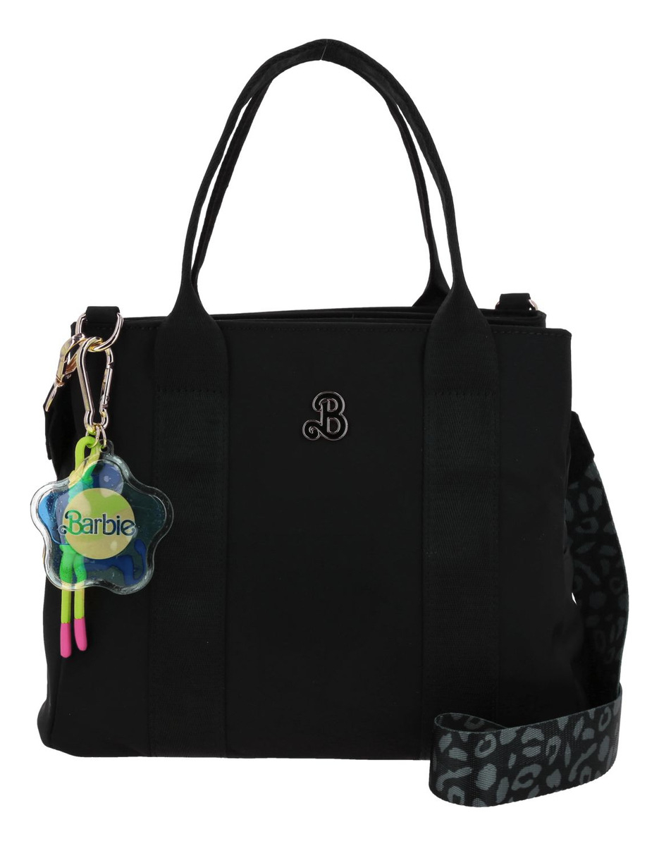 Bolsa Satchel Barbie Gorett Estrella Br25032-3 Color Negro Correa De Hombro Negro Diseño De La Tela Lisa
