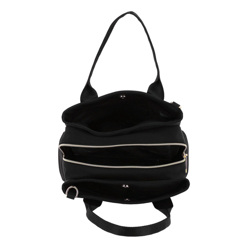 Bolsa Satchel Barbie Gorett Estrella Br25032-3 Color Negro Correa De Hombro Negro Diseño De La Tela Lisa - vista 2