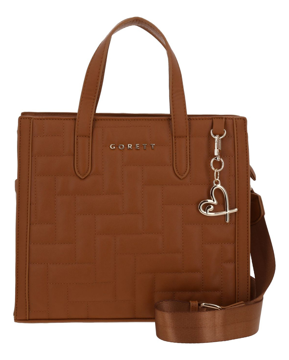 Bolsa Satchel Gorett Priss Gs25075-b Color Café Correa De Hombro Café Diseño De La Tela Capitonado