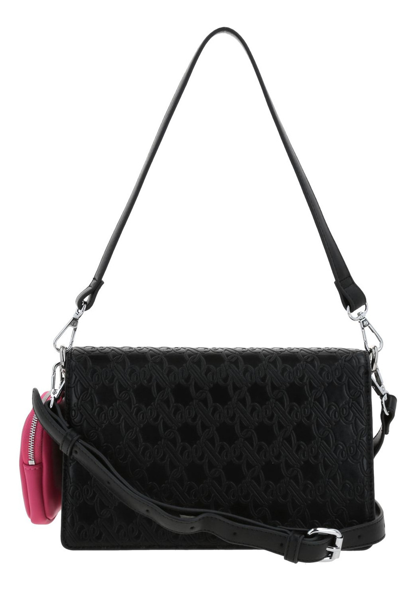 Bolso Baguette Barbie Gorett Color Negro America Br25002-3 Acabado De Los Herrajes Níquel Diseño De La Tela Liso