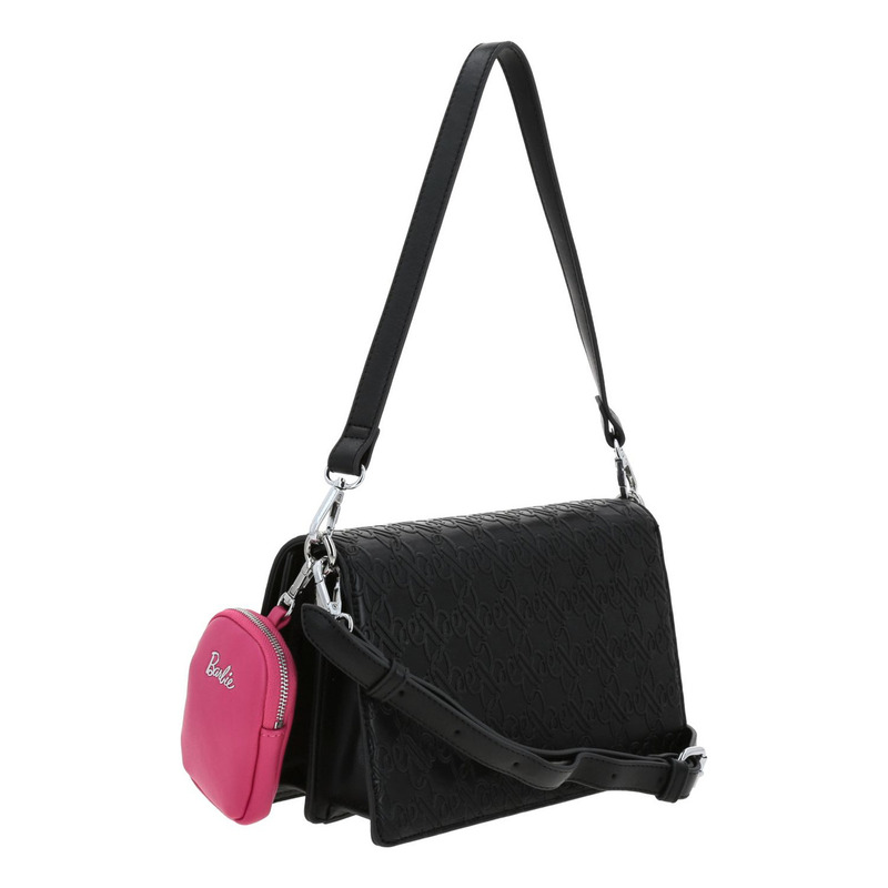 Bolso Baguette Barbie Gorett Color Negro America Br25002-3 Acabado De Los Herrajes Níquel Diseño De La Tela Liso - vista 2
