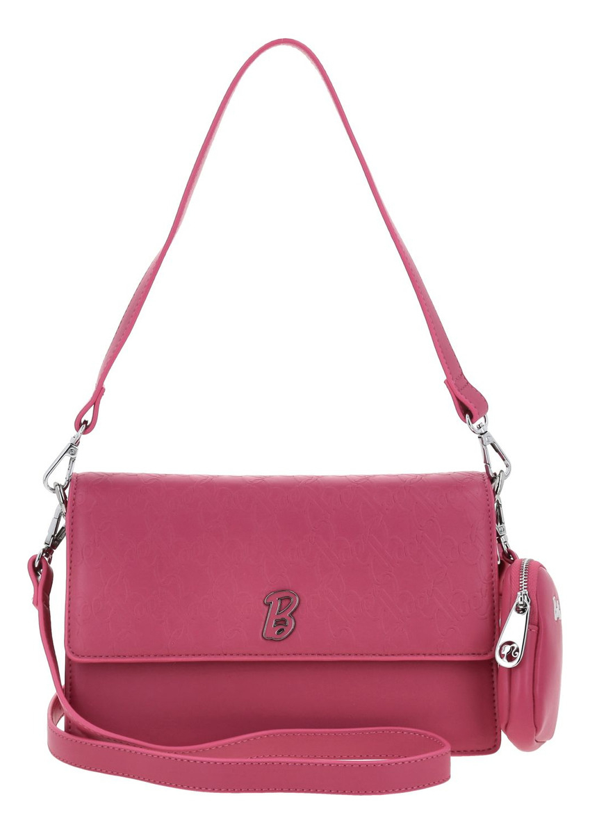 Bolso Baguette Barbie Gorett Color Rosa America Br25002-p Acabado De Los Herrajes Níquel Color Rosa Chicle Correa De Hombro Rosa Chicle Diseño De La Tela Liso