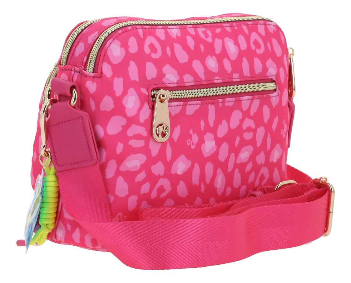 Bolso Crossbody Barbie Gorett Animal Print Estrella Rosa Acabado De Los Herrajes Oro Color Rosa Chicle Correa De Hombro Rosa Chicle - vista 2