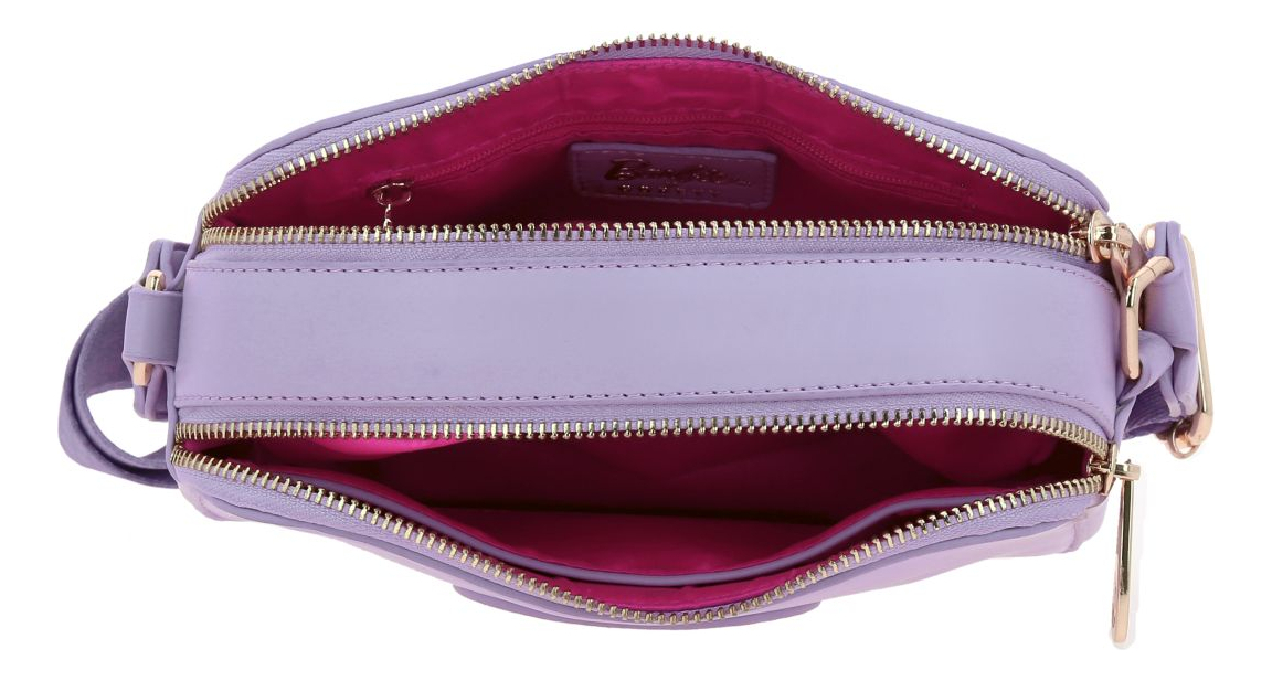Bolso Crossbody Barbie Gorett Larissa Color Lila Para Dama Acabado De Los Herrajes Níquel Diseño De La Tela Liso 4