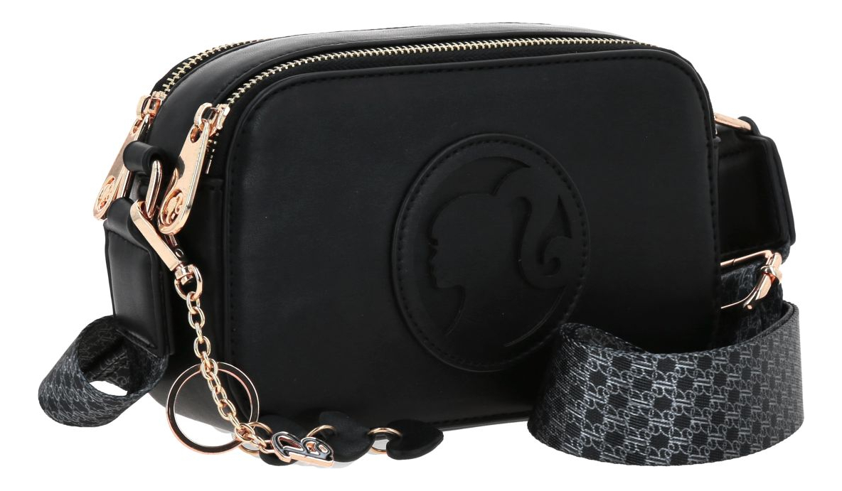 Bolso Crossbody Barbie Gorett Larissa Color Negro Br25061-3 Acabado De Los Herrajes Níquel Diseño De La Tela Liso - vista 2