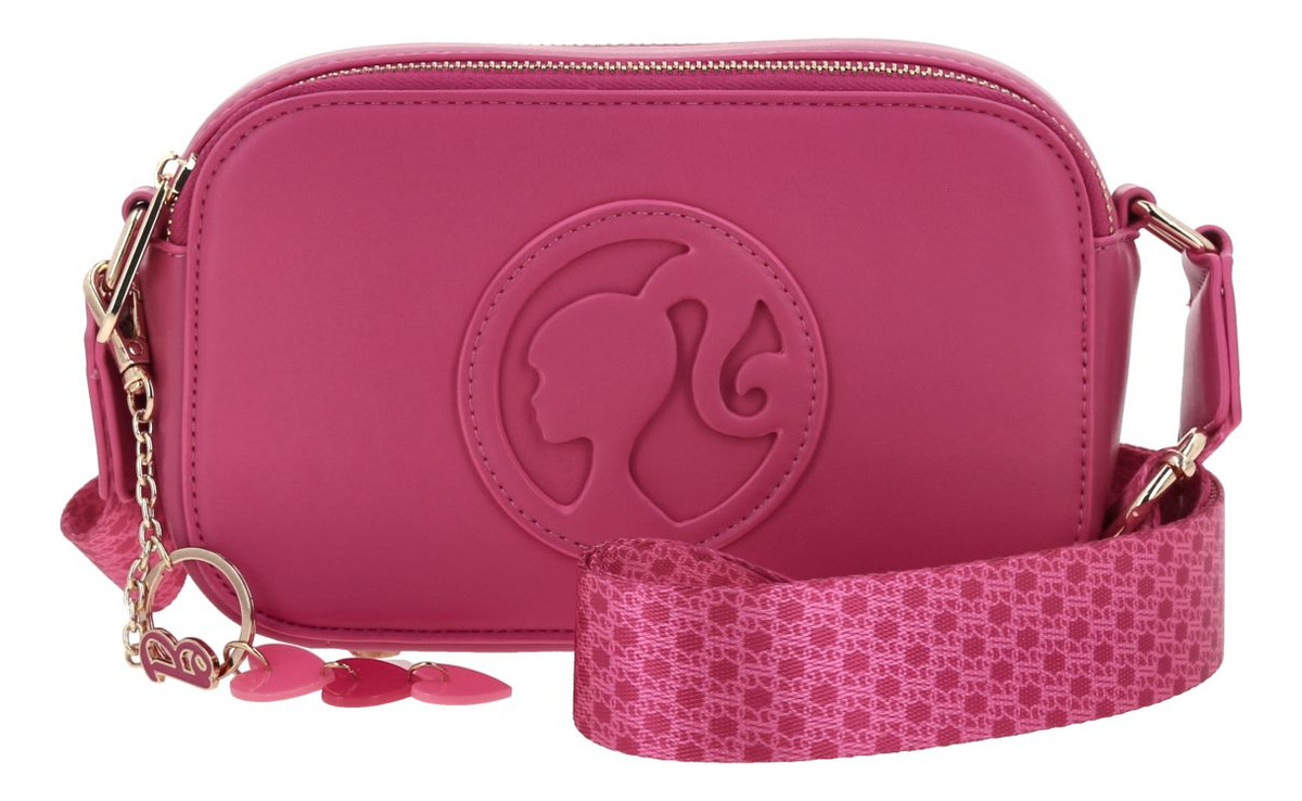 Bolso Crossbody Barbie Gorett Larissa Color Rosa Para Dama Acabado De Los Herrajes Oro Color Rosa Chicle Correa De Hombro Rosa Chicle Diseño De La Tela Liso