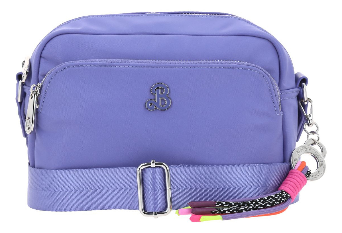Bolso Crossbody Barbie Gorett Para Dama Color Morado Gia Acabado De Los Herrajes Níquel Diseño De La Tela Liso