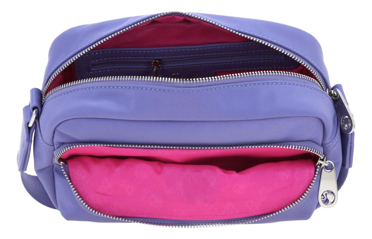 Bolso Crossbody Barbie Gorett Para Dama Color Morado Gia Acabado De Los Herrajes Níquel Diseño De La Tela Liso 4