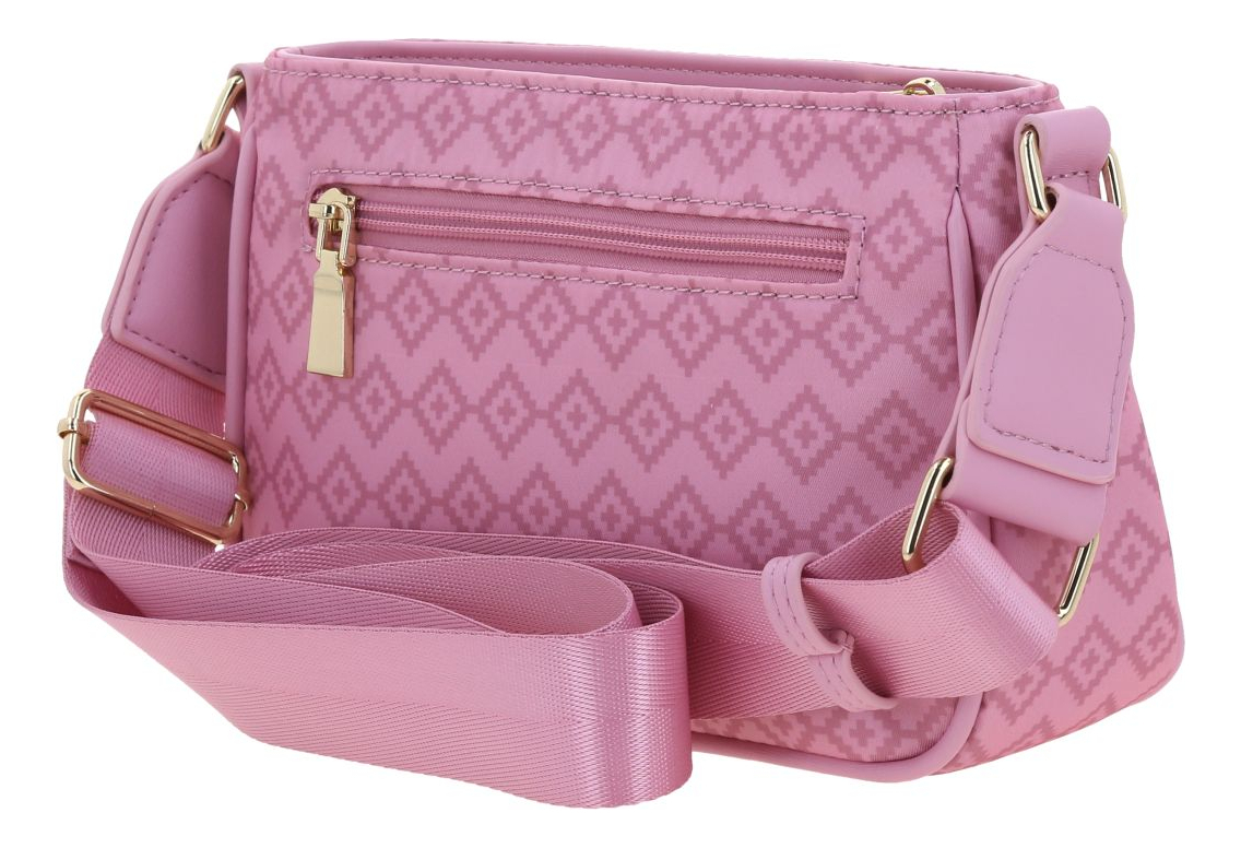 Bolso Crossbody Madison Xochitl Md25100-p Rosa Asa Larga Acabado De Los Herrajes Níquel Diseño De La Tela Liso 2