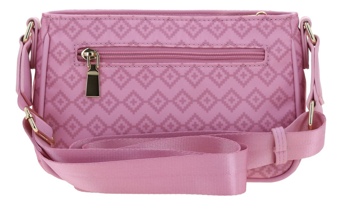 Bolso Crossbody Madison Xochitl Md25100-p Rosa Asa Larga Acabado De Los Herrajes Níquel Diseño De La Tela Liso 4