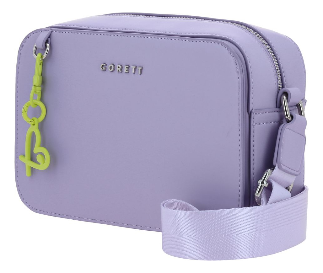 Bolso Crossbody Mediano Gorett Chenson Lizzie Para Dama Lila Acabado De Los Herrajes Níquel Diseño De La Tela Liso 3