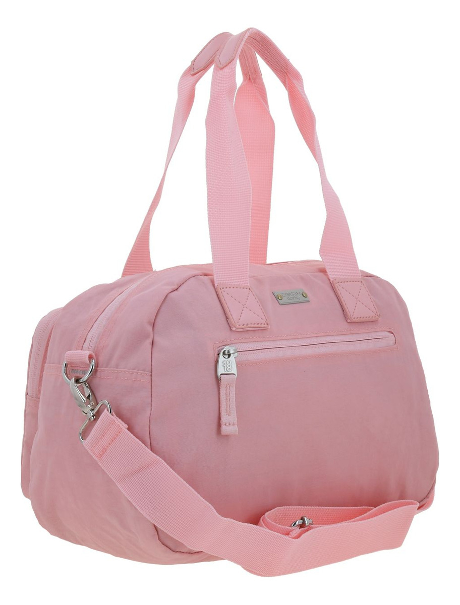 Bolso De Mano Y Hombro Chenson 1818 Zilp Grande Color Rosa Acabado De Los Herrajes Níquel Diseño De La Tela Lisa - vista 2