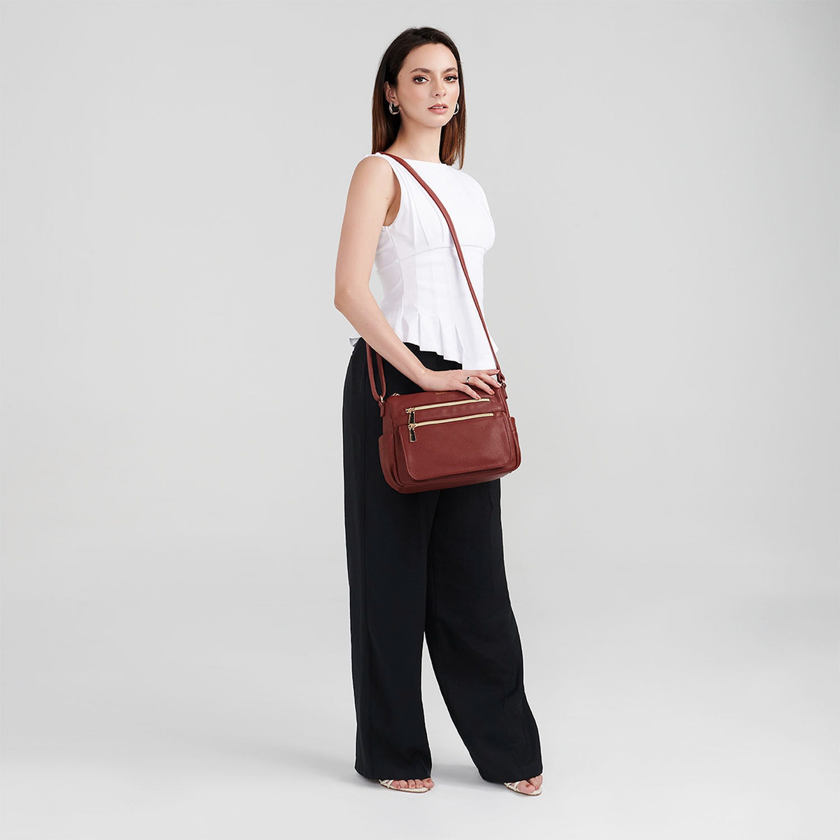 Bolso Hombro Chenson Madison Modelo Floresiamd25110-m Marron - vista 2