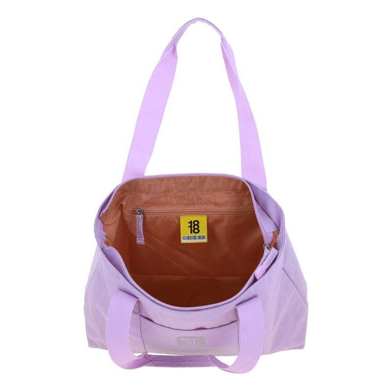 Bolso Tote Grande Chenson 1818 Zilp Impermeable Color Lila Acabado De Los Herrajes Níquel Diseño De La Tela Lisa 2