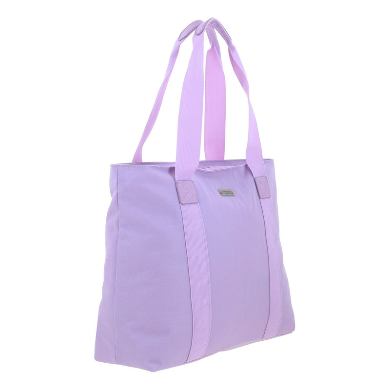 Bolso Tote Grande Chenson 1818 Zilp Impermeable Color Lila Acabado De Los Herrajes Níquel Diseño De La Tela Lisa 4