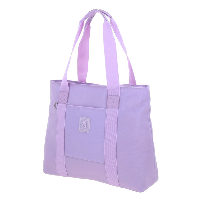 Bolso Tote Grande Chenson 1818 Zilp Impermeable Color Lila Acabado De Los Herrajes Níquel Diseño De La Tela Lisa - vista 2