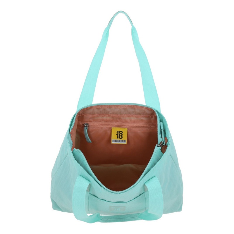 Bolso Tote Grande Chenson 1818 Zilp Impermeable Turquesa Acabado De Los Herrajes Níquel Diseño De La Tela Liso 2