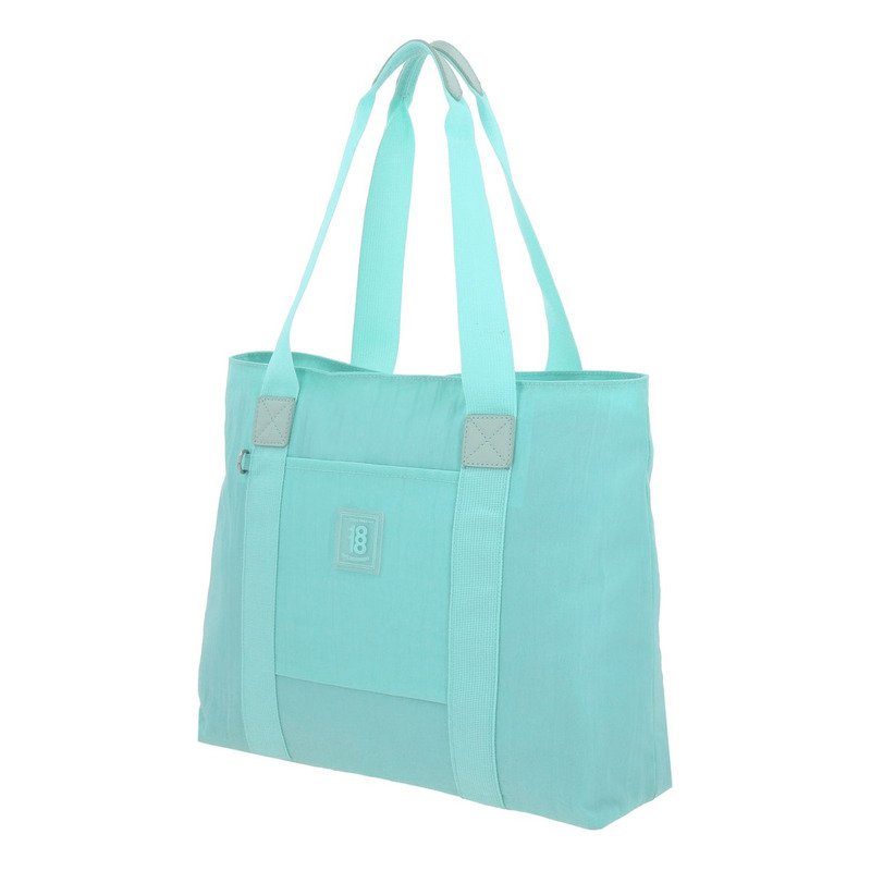 Bolso Tote Grande Chenson 1818 Zilp Impermeable Turquesa Acabado De Los Herrajes Níquel Diseño De La Tela Liso - vista 2