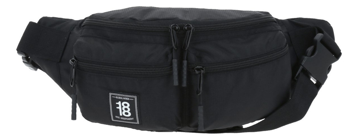 Cangurera Bolsa Canguro Chenson Negra Hombre Mujer Color Negro Diseño De La Tela Lisa