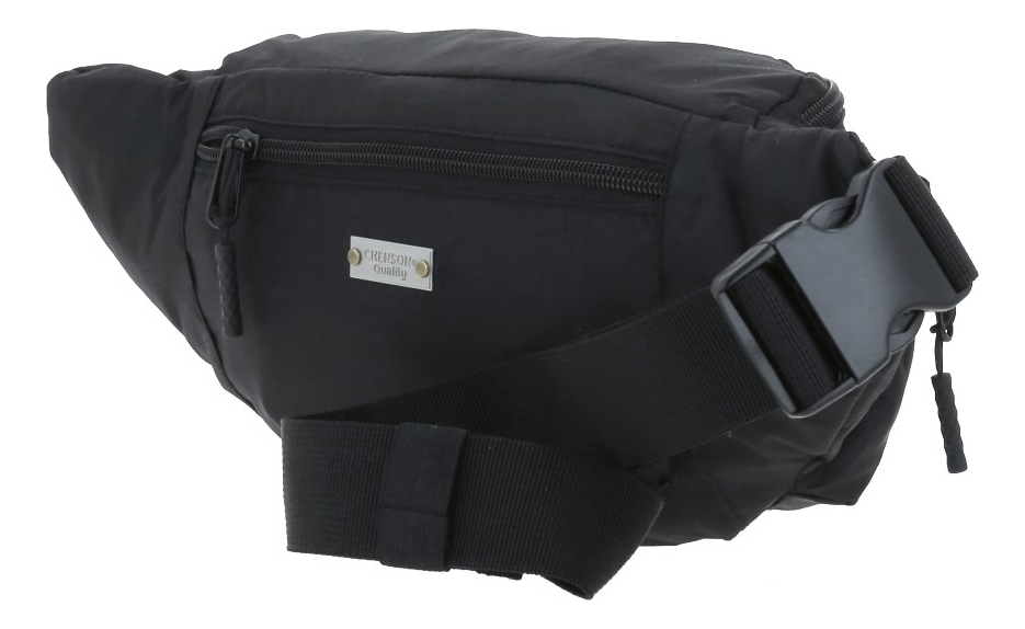 Cangurera Bolsa Canguro Chenson Negra Hombre Mujer Color Negro Diseño De La Tela Lisa 3