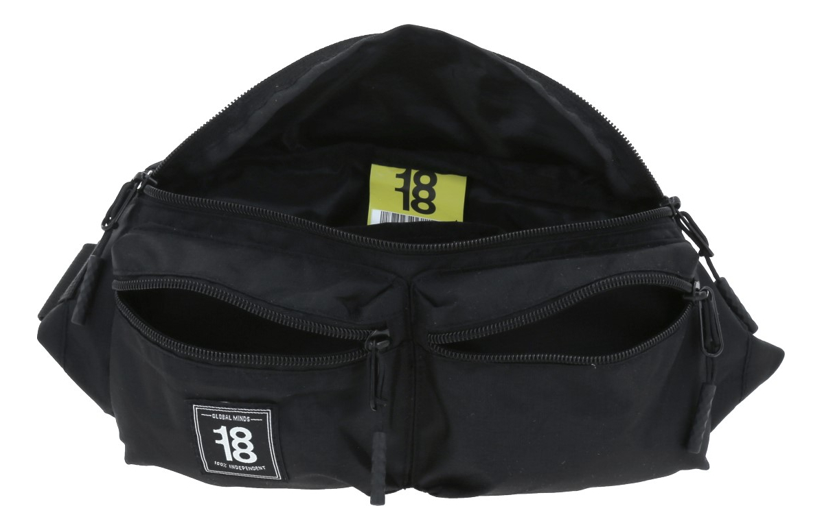 Cangurera Bolsa Canguro Chenson Negra Hombre Mujer Color Negro Diseño De La Tela Lisa 4