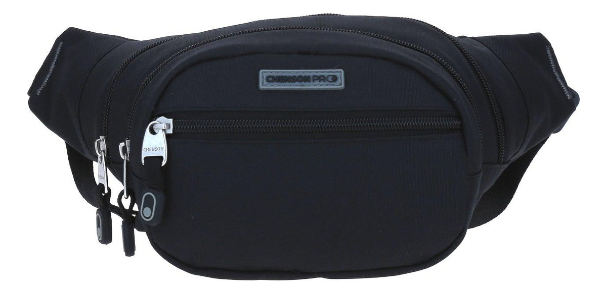 Cangurera Chenson Pro Viaje Raze Unisex Negro Chico Doble Co