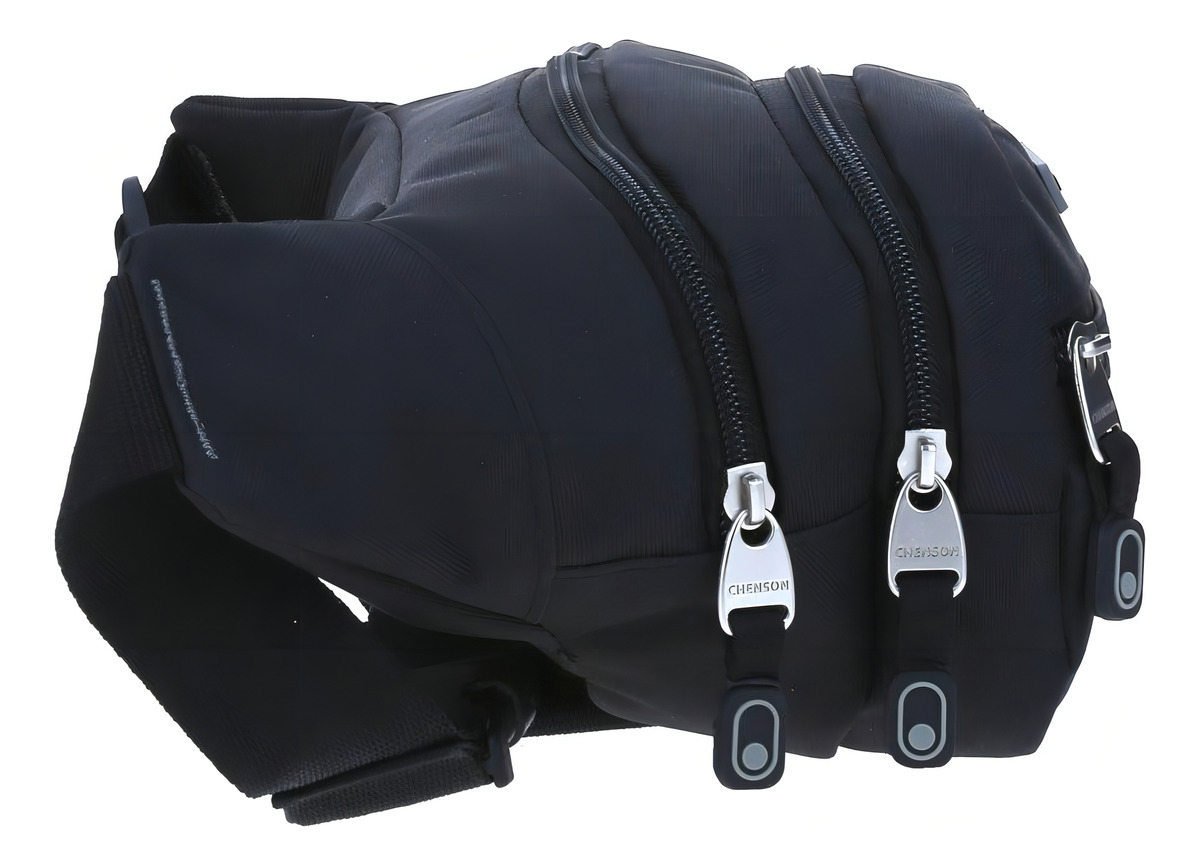 Cangurera Chenson Pro Viaje Raze Unisex Negro Chico Doble Co 5