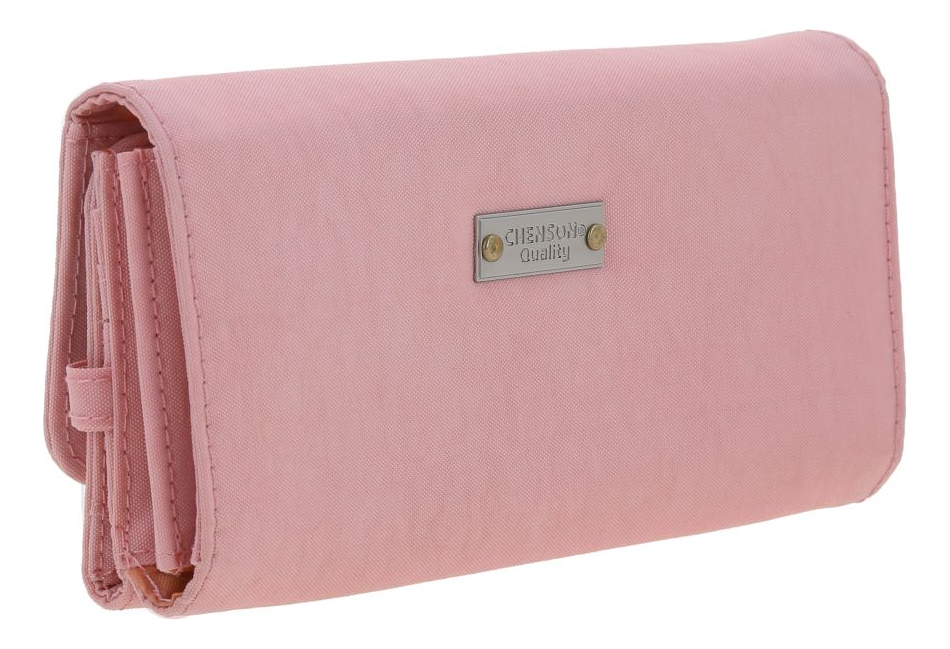 Cartera Chenson 1818 Zilp Rosa Para Mujer Con Tarjetero Diseño De La Tela Liso 3