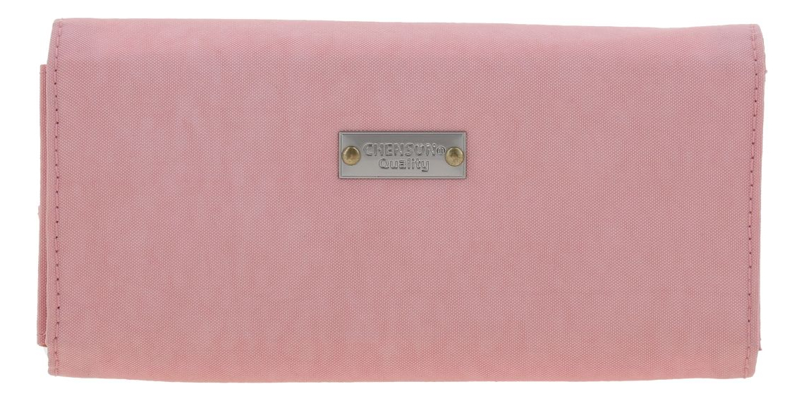 Cartera Chenson 1818 Zilp Rosa Para Mujer Con Tarjetero Diseño De La Tela Liso - vista 2