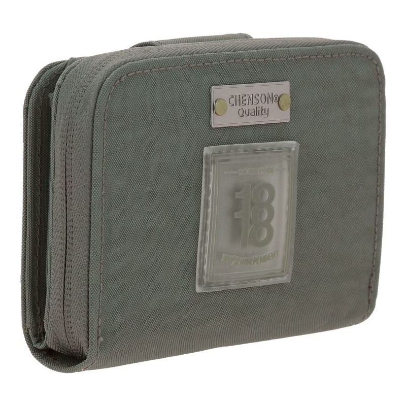 Cartera Chica 1818 Chenson Zilp Color Verde Militar 1870127a Diseño De La Tela Liso - vista 2