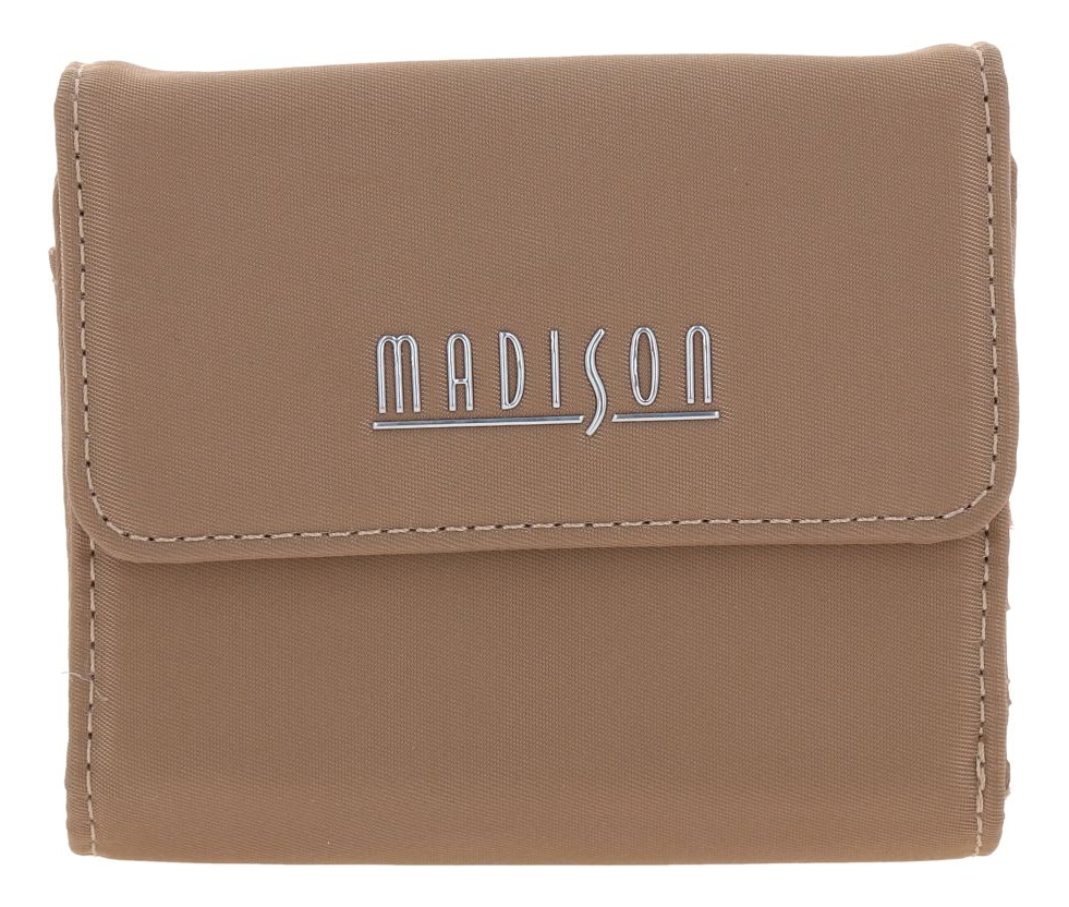 Cartera Chica Billetera Con Monedero Madison Wallet Julia Color Cafe Claro Diseño De La Tela Liso