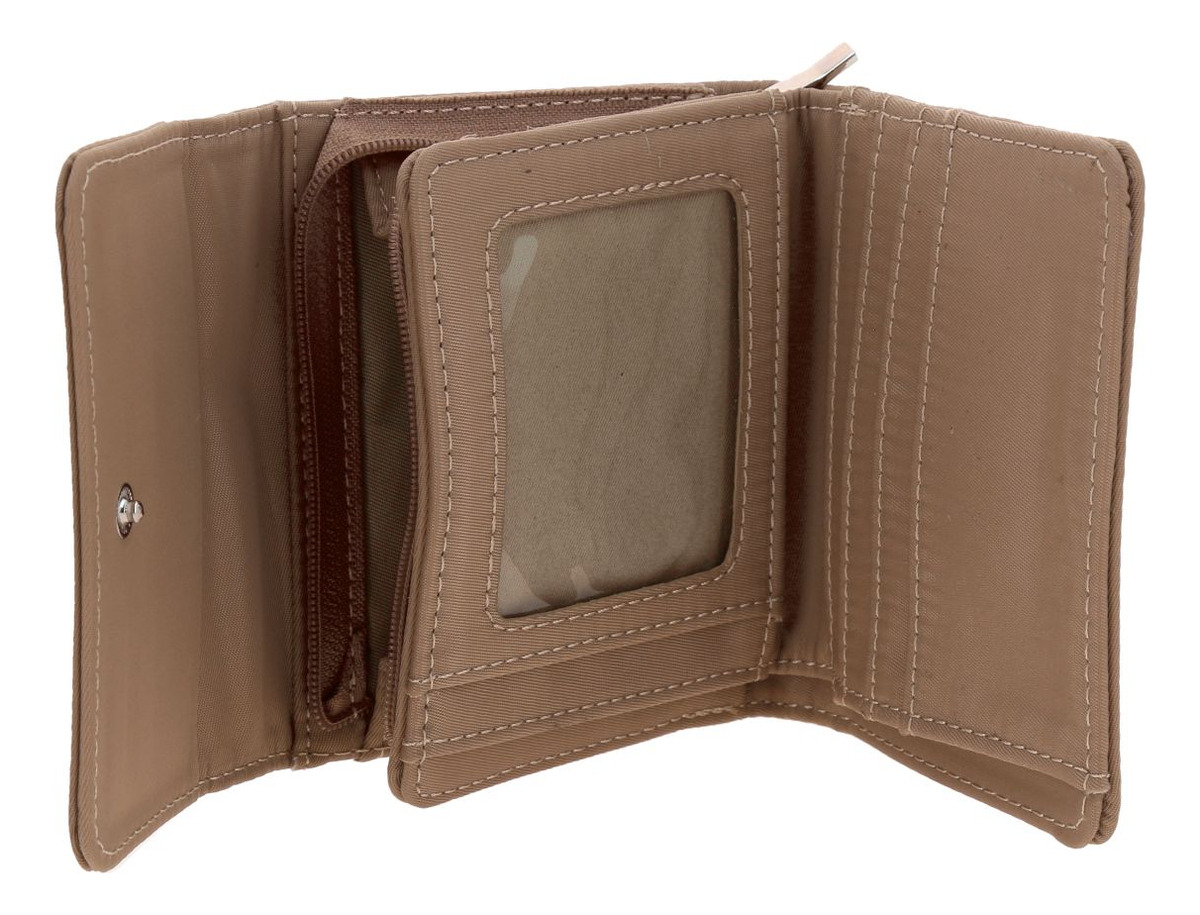 Cartera Chica Billetera Con Monedero Madison Wallet Julia Color Cafe Claro Diseño De La Tela Liso 3