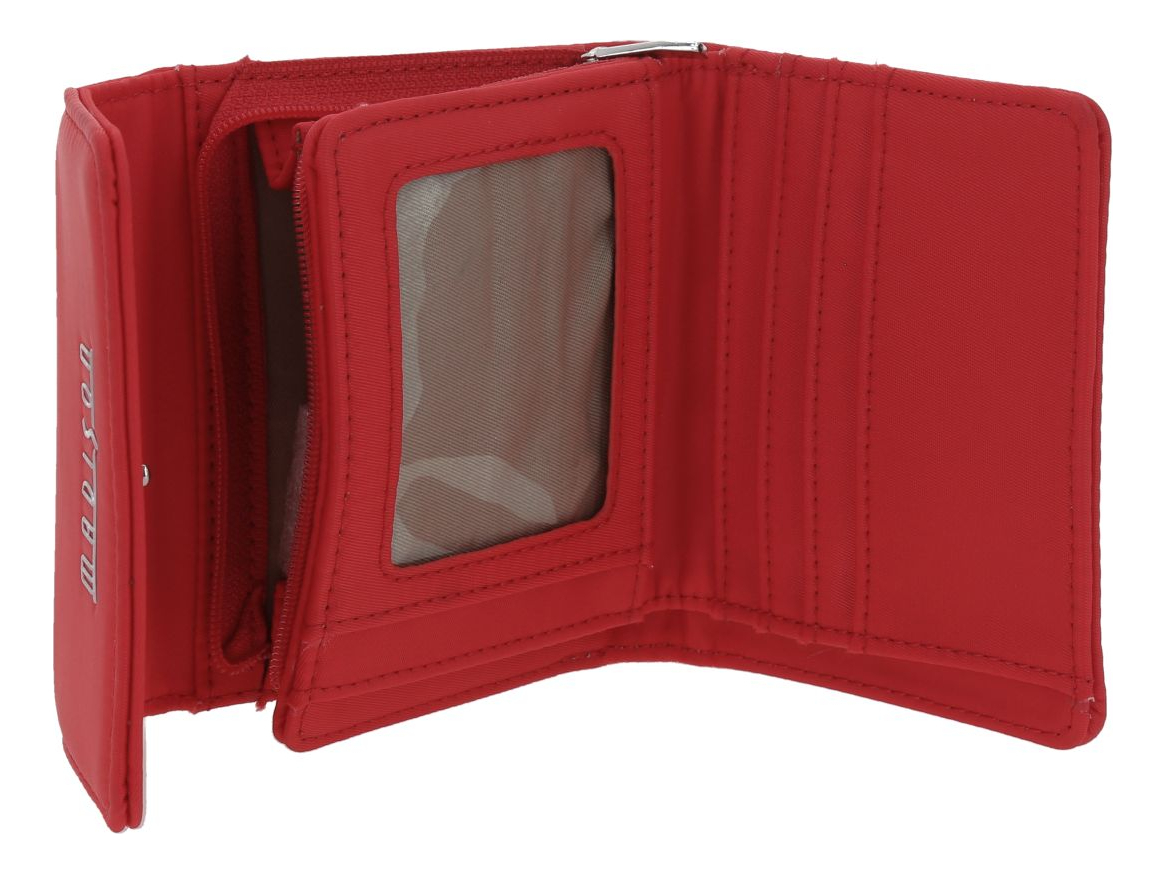 Cartera Chica Billetera Con Monedero Madison Wallet Julia Color Rojo Diseño De La Tela Liso 3