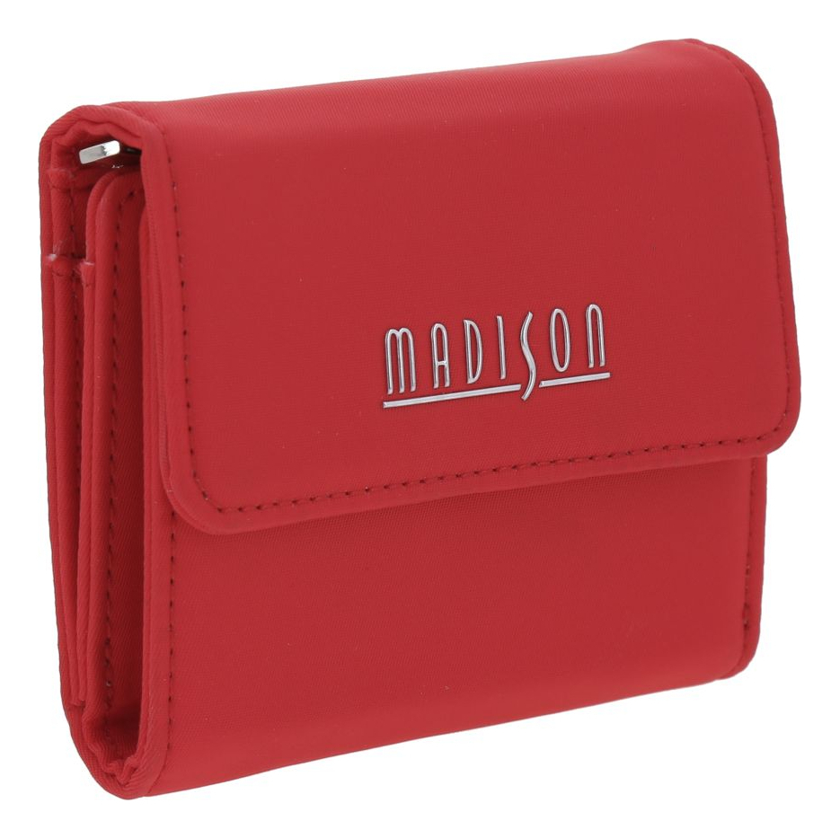 Cartera Chica Billetera Con Monedero Madison Wallet Julia Color Rojo Diseño De La Tela Liso 4