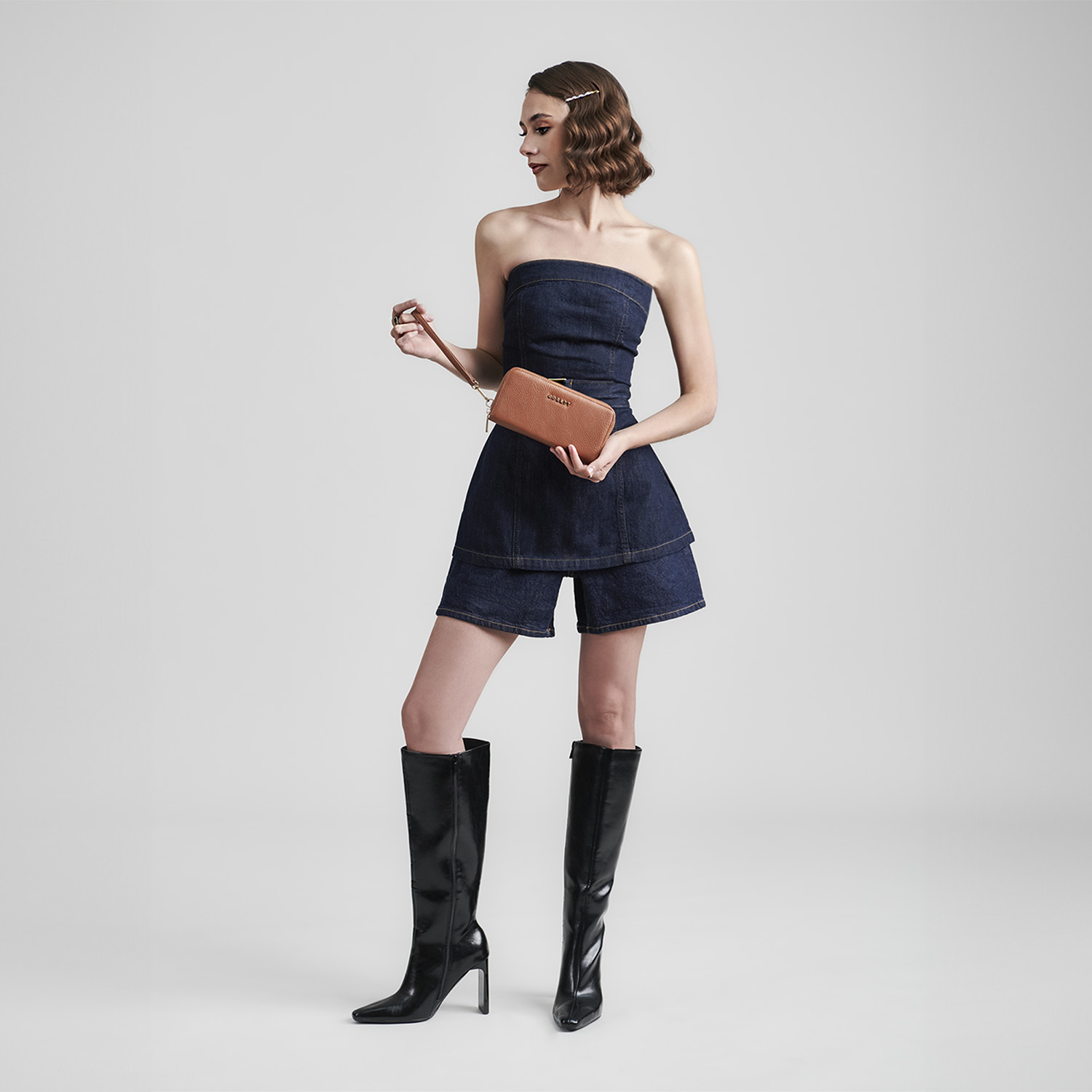 Cartera Gorétt by Chenson Café para Mujer con Compartimentos Prácticos - vista 2