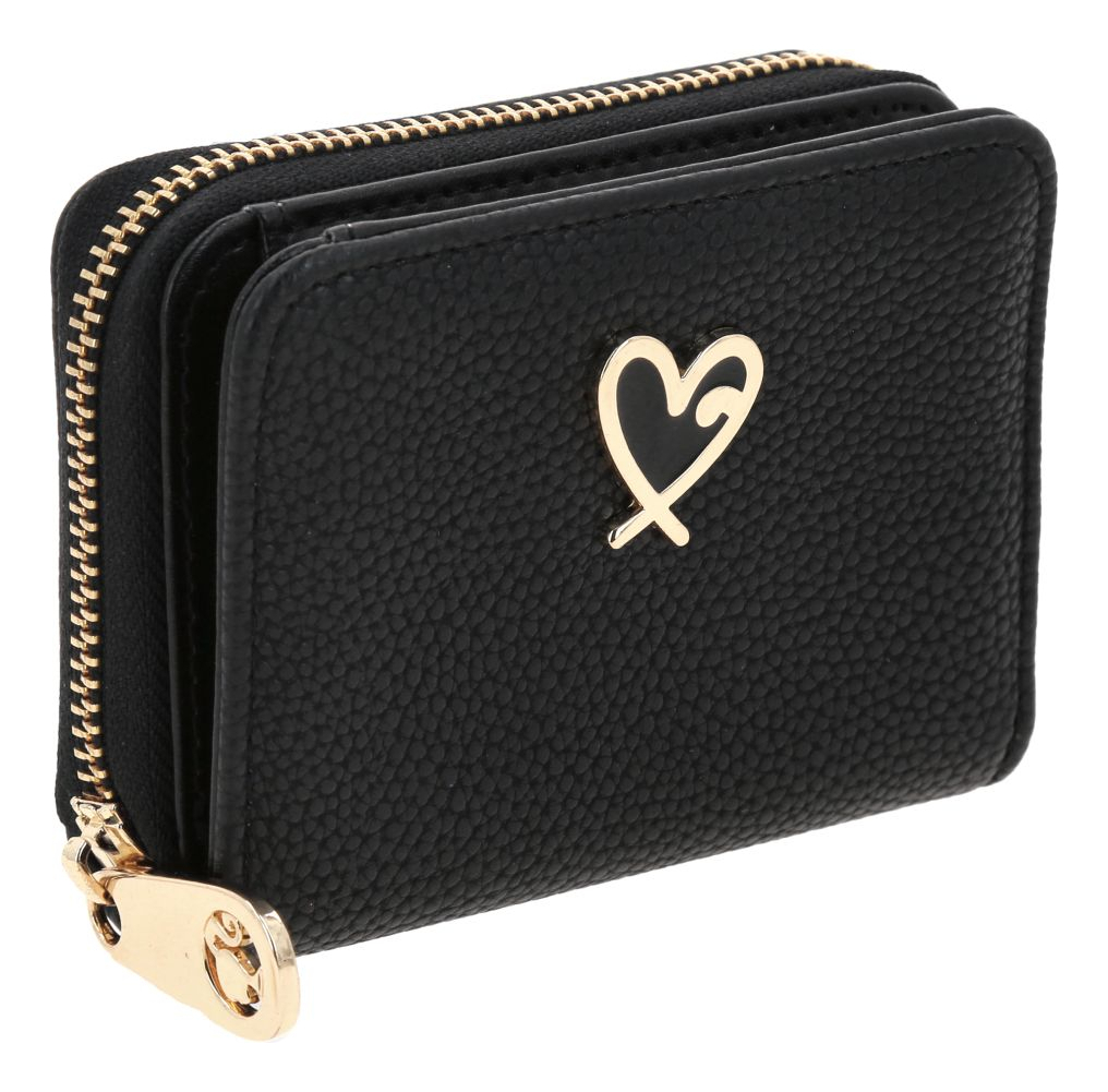 Cartera Monedero Chico Wallet Gorett Chenson Tracy Para Dama Color Negro Diseño De La Tela Liso 2