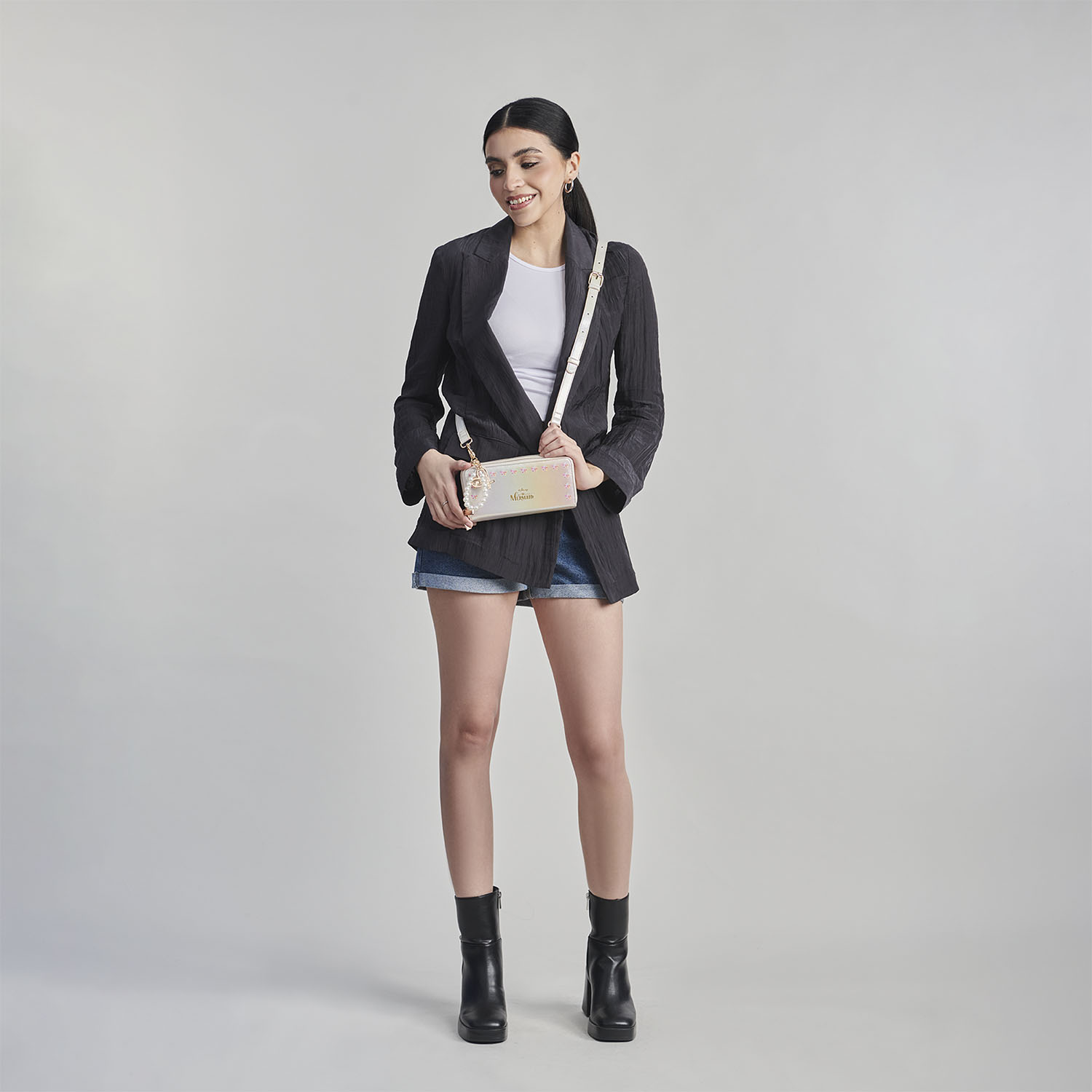 Cartera para niña Princesas by Chenson Blanca con doble compartimento - vista 2