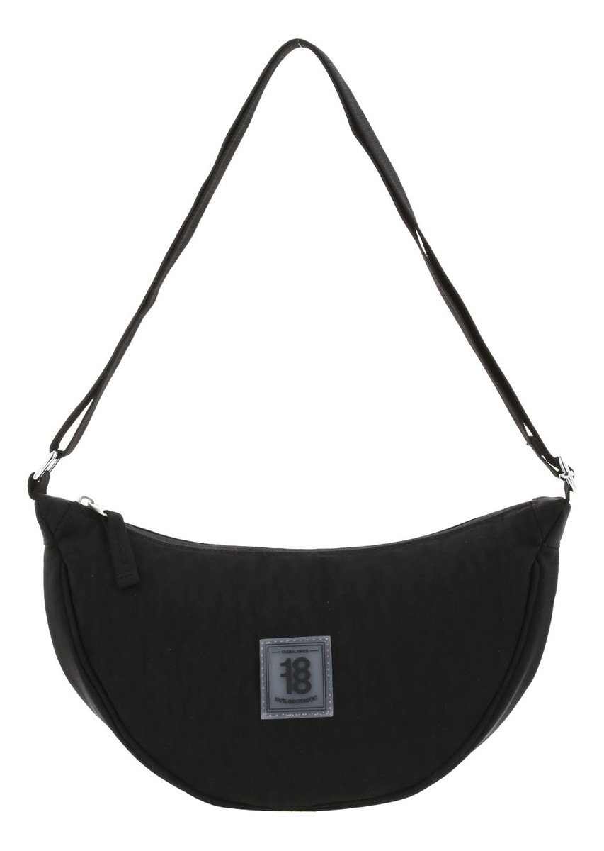 Crossbody Bandolera Chenson 1818 Zilp Color Negro Para Mujer Acabado De Los Herrajes Níquel Diseño De La Tela Lisa