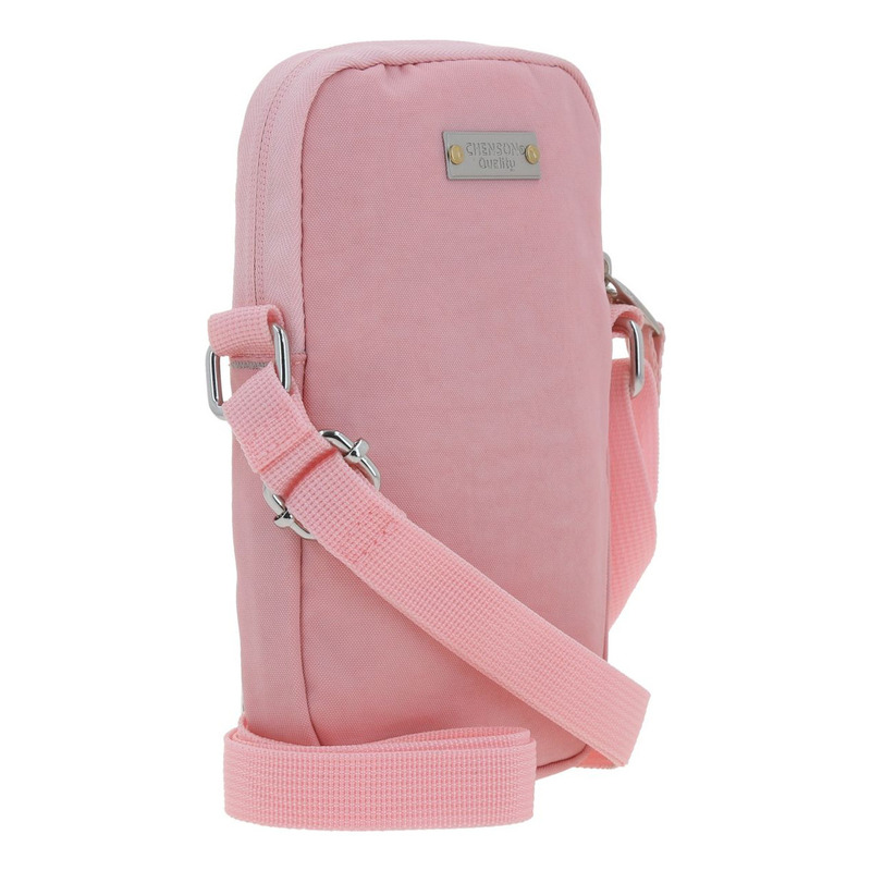 Crossbody Bandolera Chico Chenson 1818 Zilp Color Rosa Acabado De Los Herrajes Níquel Diseño De La Tela Lisa 2