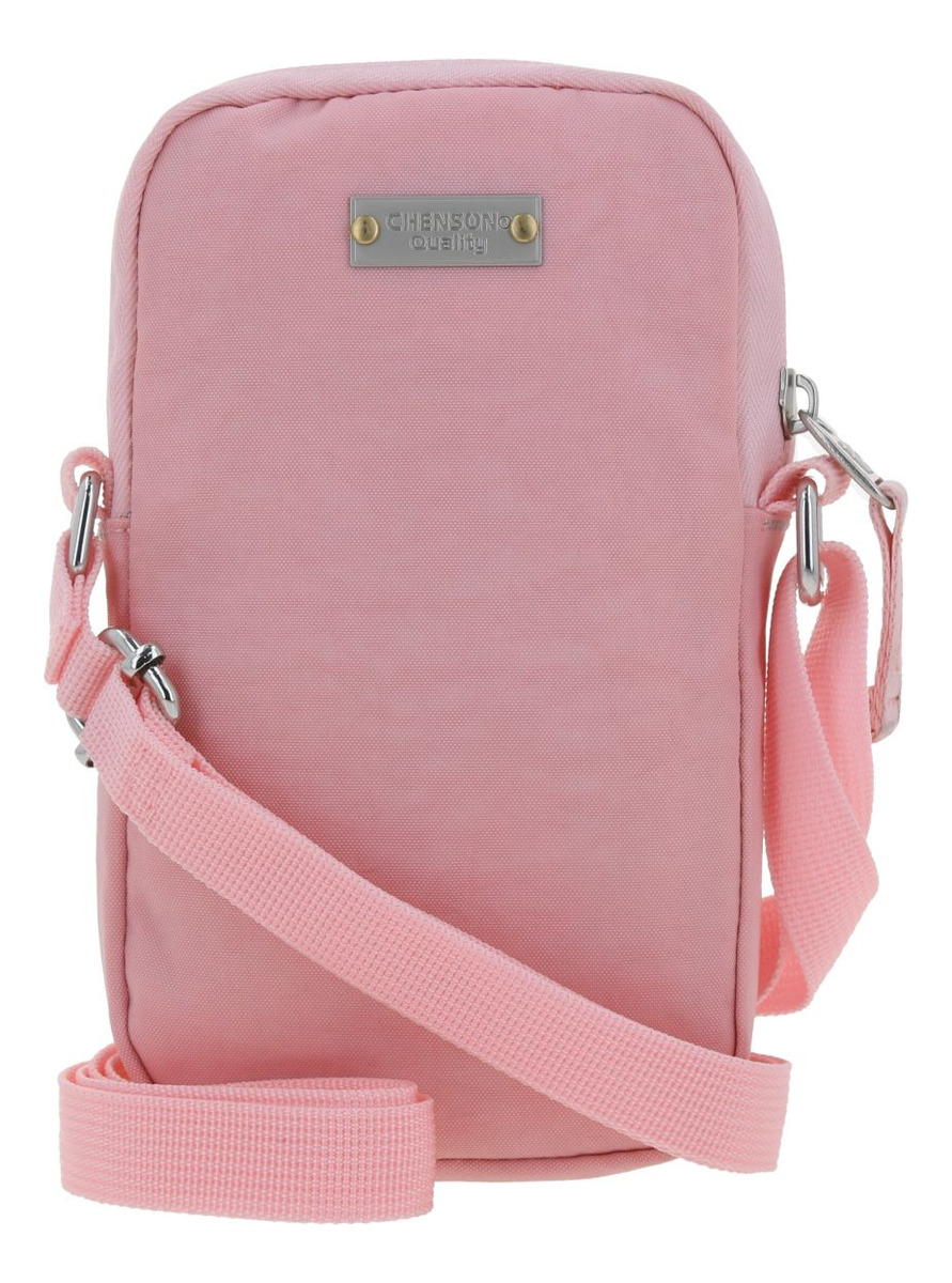 Crossbody Bandolera Chico Chenson 1818 Zilp Color Rosa Acabado De Los Herrajes Níquel Diseño De La Tela Lisa - vista 2