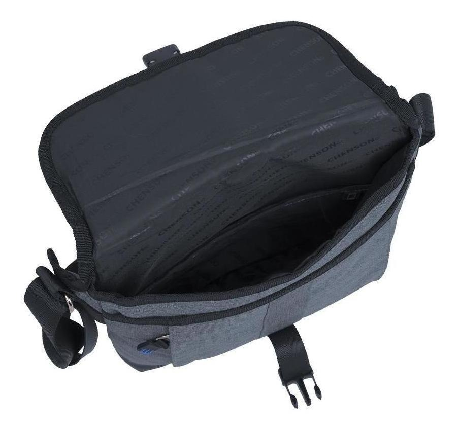 Crossbody Caballero Chenson Pro Dram Color Gris Claro - vista 2