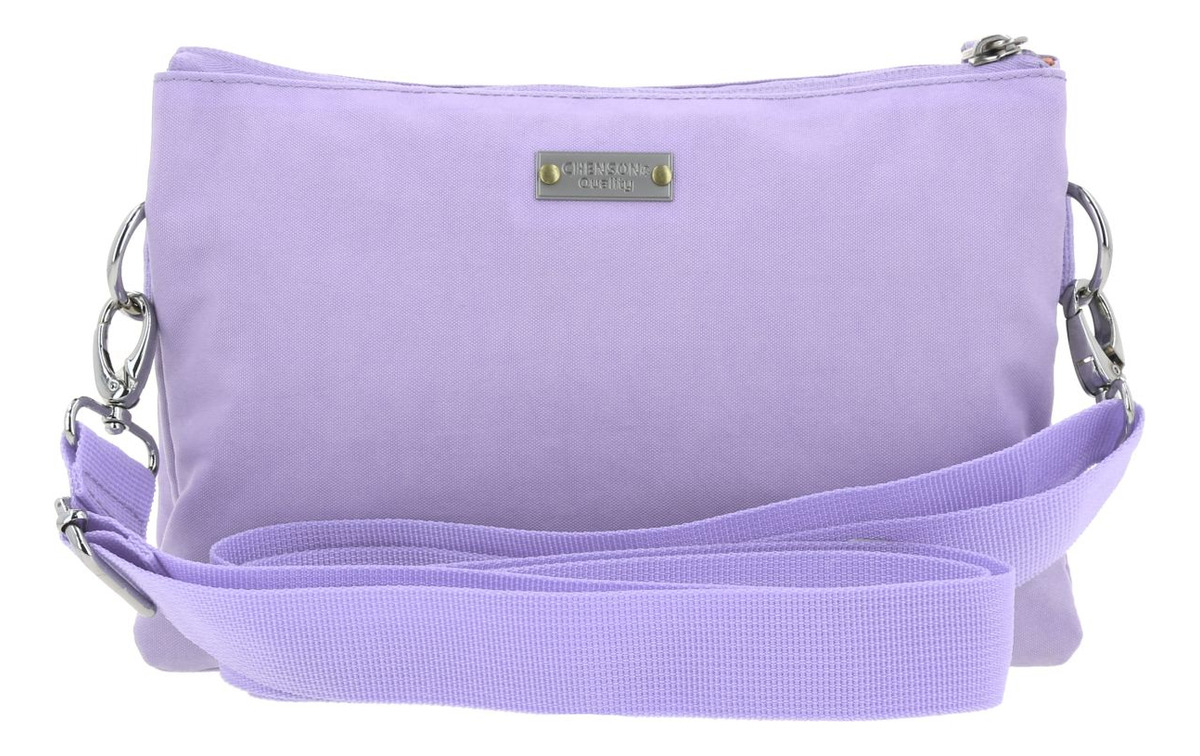 Crossbody Chenson 1818 Lila Zilp Impermeable 1866547-v Acabado De Los Herrajes Níquel Diseño De La Tela Lisa 4