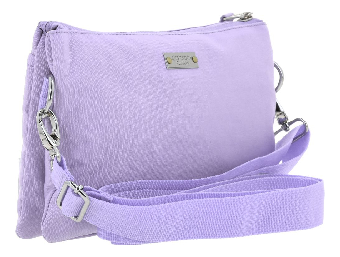 Crossbody Chenson 1818 Lila Zilp Impermeable 1866547-v Acabado De Los Herrajes Níquel Diseño De La Tela Lisa 5